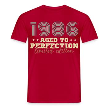 1986 Vintage Retro Geburtstagsgeschenk - Männer T-Shirt - Rot - Vorne - AI Model Male 178 dark (178cm)