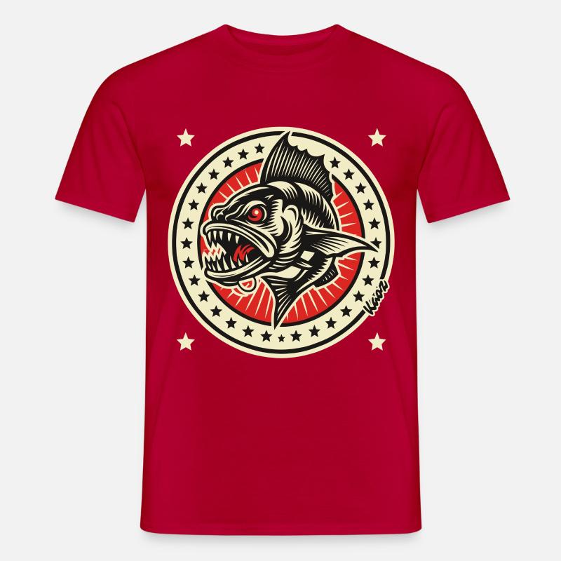Barracuda-Abzeichen - Männer T-Shirt - Rot