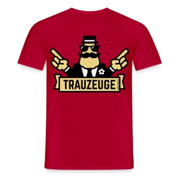 Trauzeuge Handzeichen (Polterabend / JGA / 3C) - Männer T-Shirt - Rot - Vorne - AI Model Male 178 dark (178cm)