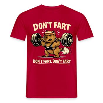 Capybara de la salle de sport drôle - Ne pète pas - Haltérophilie - T-shirt homme - rouge - Devant - AI Model Male 178 dark (178cm)