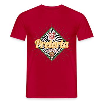 Pretoria Südafrika Zebra Vintage Afrika Souvenir - Männer T-Shirt - Rot - Vorne - AI Model Male 178 dark (178cm)