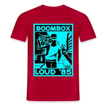 Boombox Laut 85 Neon Retro - Männer T-Shirt - Rot - Vorne - AI Model Male 178 dark (178cm)