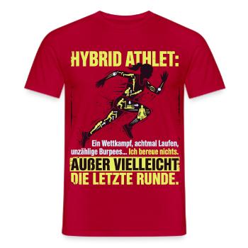 Hybrid Athlet Wettkampf lustiger Spruch - Männer T-Shirt - Rot - Vorne - AI Model Male 178 dark (178cm)