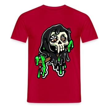 Sensenmann mit Neon-Schleim - Männer T-Shirt - Rot - Vorne - AI Model Male 178 dark (178cm)