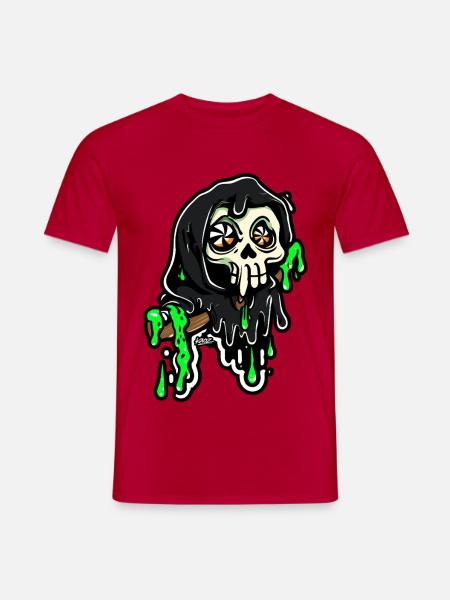 Sensenmann mit Neon-Schleim - Männer T-Shirt - Rot