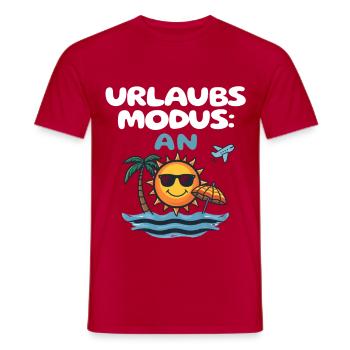 Urlaubsmodus An Strand Sonne Meer Reise Idee - Männer T-Shirt - Rot - Vorne - AI Model Male 178 dark (178cm)
