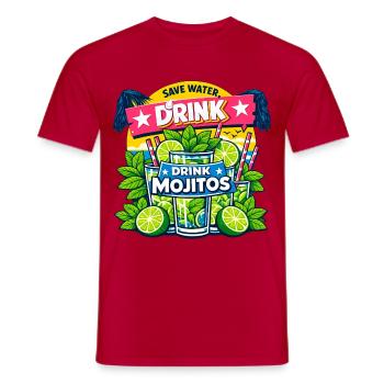 Sauvez l'eau, buvez Mojitos - T-shirt homme - rouge - Devant - AI Model Male 178 dark (178cm)