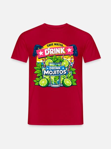 Save the water, drink Mojitos - Men's T-Shirt - red