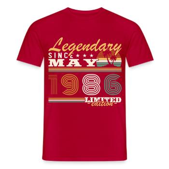 Mai 1986 Vintage-Geburtstagsgeschenk - Männer T-Shirt - Rot - Vorne - AI Model Male 178 dark (178cm)