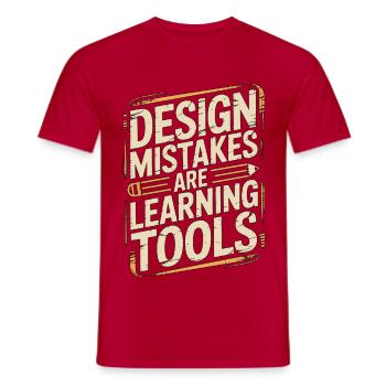 Les erreurs de design des enseignants designers sont des enseignants artistiques - T-shirt homme - rouge - Devant - AI Model Male 178 dark (178cm)