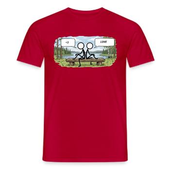 Savo Guys Duo 15 Lakeside of Love - Men's T-Shirt - red - Front - AI Model Male 178 dark (178cm)