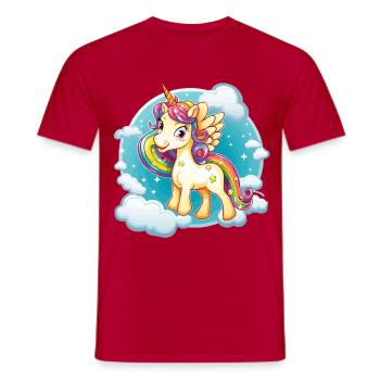 Rainbow Unicorn Cloud Magic - Men's T-Shirt - red - Front - AI Model Male 178 dark (178cm)