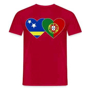 Curaçao_Portugal_Flagge_Herz - T-shirt homme - rouge - Devant - AI Model Male 178 dark (178cm)