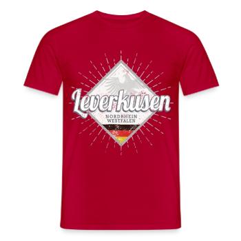 Leverkusen Stadt Deutschland Nordrhein-Westfalen - Männer T-Shirt - Rot - Vorne - AI Model Male 178 dark (178cm)