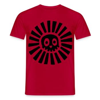 Black Sunny Skull - Men's T-Shirt - red - Front - AI Model Male 178 dark (178cm)