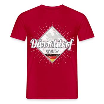 Düsseldorf Stadt Deutschland Nordrhein-Westfalen - Männer T-Shirt - Rot - Vorne - AI Model Male 178 dark (178cm)