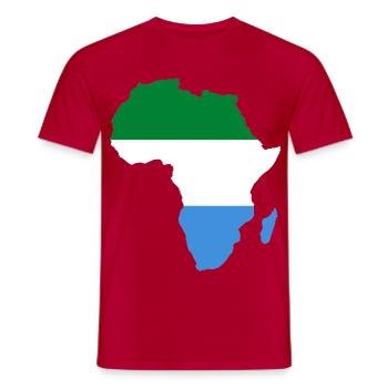 Sierra_Leone_Flagge_Afrika - Men's T-Shirt - red - Front - AI Model Male 178 dark (178cm)