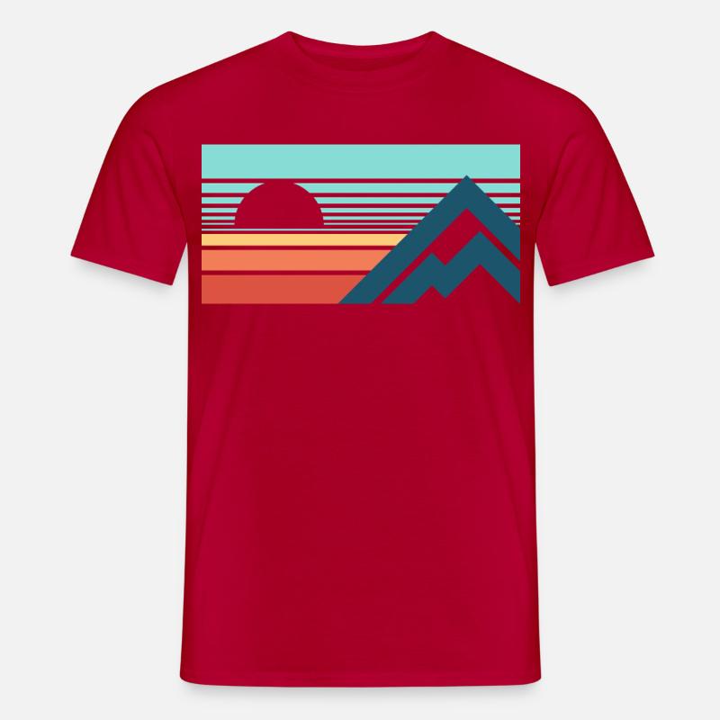 Mountains Sun Abstract - Männer T-Shirt - Rot
