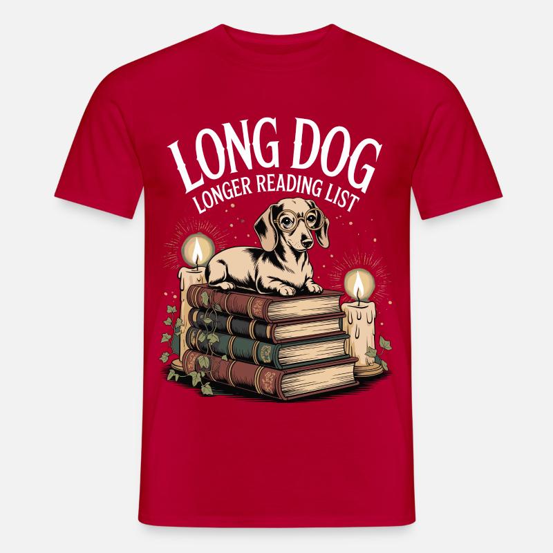 Lese Dackel - Männer T-Shirt - Rot