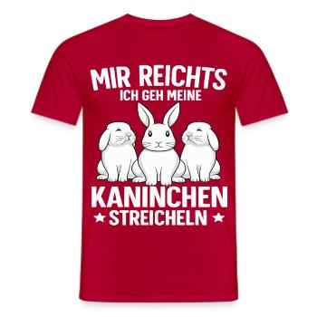 Mir Reichts Ich Geh Meine Kaninchen Streicheln - Männer T-Shirt - Rot - Vorne - AI Model Male 178 dark (178cm)