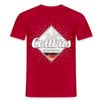 Cottbus Stadt in Deutschland Brandenburg Souvenir - Männer T-Shirt - Rot - Vorne - AI Model Male 178 dark (178cm)