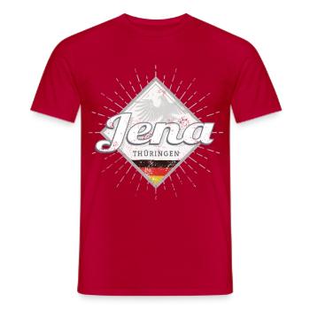 Jena Stadt in Deutschland Thüringen Souvenir - Männer T-Shirt - Rot - Vorne - AI Model Male 178 dark (178cm)