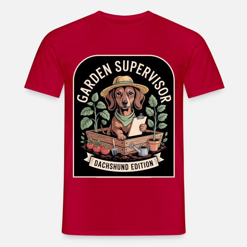 Dackel Gärtner - Männer T-Shirt - Rot