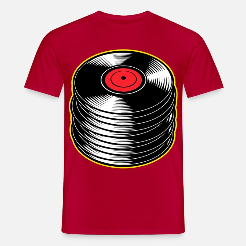Stack d’albums vinyles - T-shirt homme - rouge