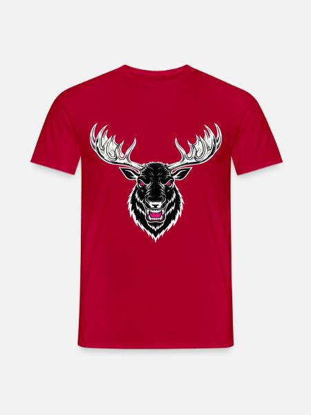 Elch-Rentier-Maskottchen-Logo Sportspiel - Männer T-Shirt - Rot