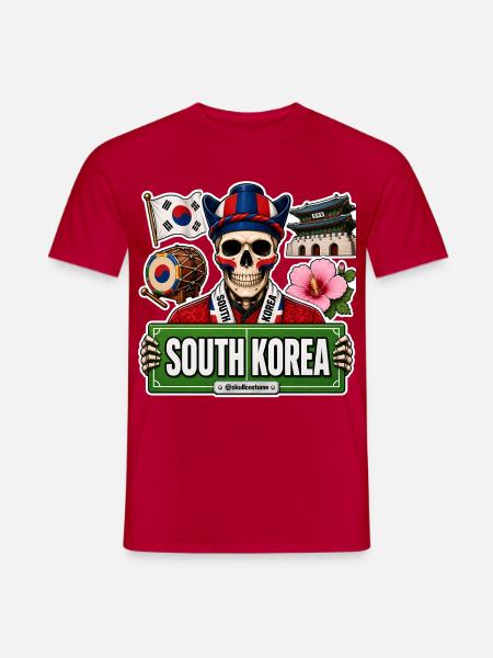 SkullCostume World Edition: Südkorea - Männer T-Shirt - Rot