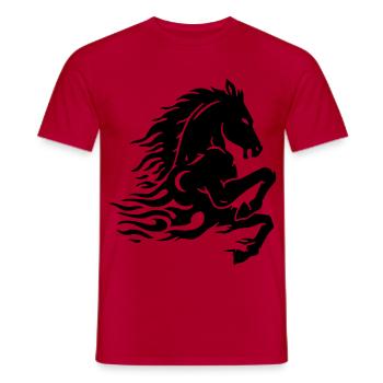 Feuerpferd (Schwarz) - Männer T-Shirt - Rot - Vorne - AI Model Male 178 dark (178cm)