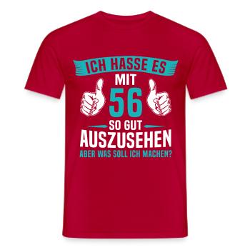 56 Jahre 56. Geburtstag Mann Frau 56 Jahre - Männer T-Shirt - Rot - Vorne - AI Model Male 178 dark (178cm)