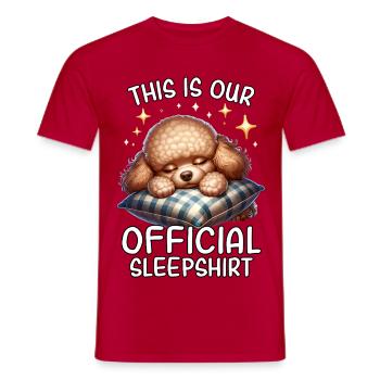 Chemise de nuit drôle de caniche - T-shirt homme - rouge - Devant - AI Model Male 178 dark (178cm)