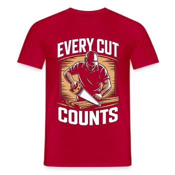 Ébéniste Chaque coupe compte Expert en meubles - T-shirt homme - rouge - Devant - AI Model Male 178 dark (178cm)