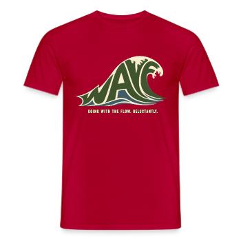 WAVE – I Swim With the Current, But Reluctantly - Men's T-Shirt - red - Front - AI Model Male 178 dark (178cm)