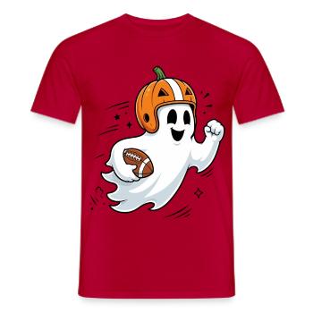 Halloween, America Football, Ghost - Men's T-Shirt - red - Front - AI Model Male 178 dark (178cm)