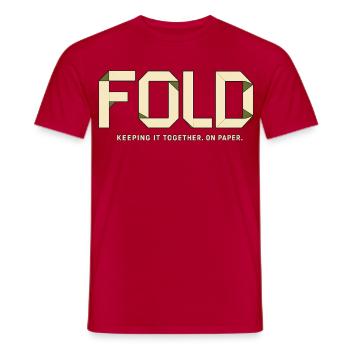 AUDACE – Je tiens bon. Du moins sur le papier - T-shirt homme - rouge - Devant - AI Model Male 178 dark (178cm)