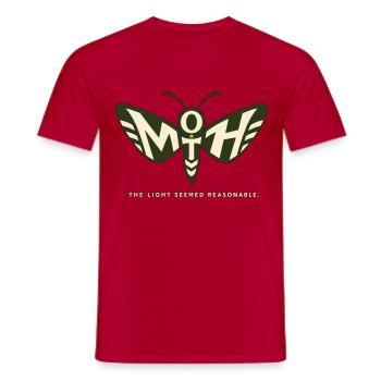 MOTH – La lumière semblait raisonnable - T-shirt homme - rouge - Devant - AI Model Male 178 dark (178cm)