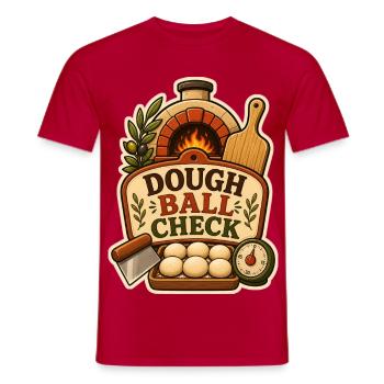 CONTRÔLE DES BOULES DE PÂTE - T-shirt homme - rouge - Devant - AI Model Male 178 dark (178cm)