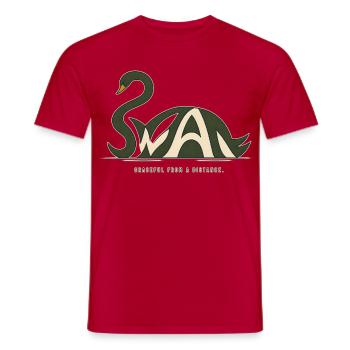 SWAN – Swan and Wordplay - Men's T-Shirt - red - Front - AI Model Male 178 dark (178cm)