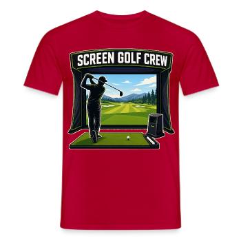 SCREEN GOLF CREW - Men's T-Shirt - red - Front - AI Model Male 178 dark (178cm)