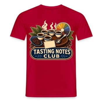 TASTING NOTES CLUB - Men's T-Shirt - red - Front - AI Model Male 178 dark (178cm)