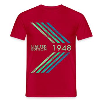 1948 Limited Edition Birthday Men's Women's Sport - Men's T-Shirt - red - Front - AI Model Male 178 dark (178cm)