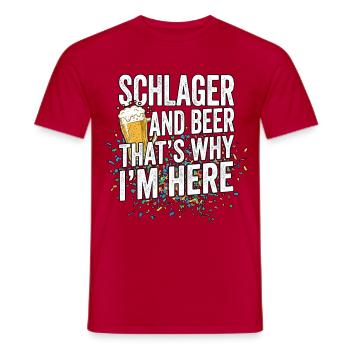 Schlager Und Bier - Männer T-Shirt - Rot - Vorne - AI Model Male 178 dark (178cm)