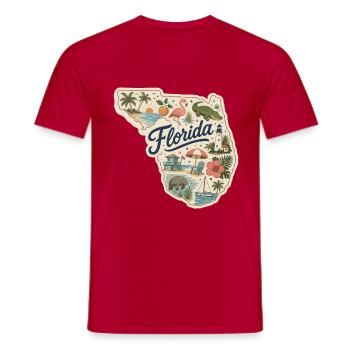 Florida Sunshine State Vintage Strandaufkleber - Männer T-Shirt - Rot - Vorne - AI Model Male 178 dark (178cm)