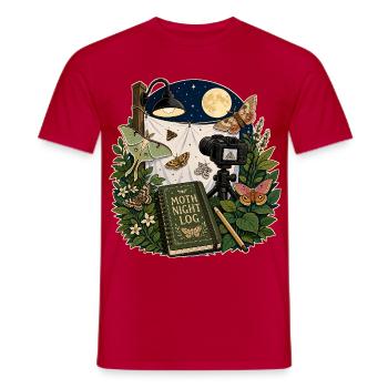 JOURNAL DE NUIT DE PAPILLON DE NUIT - T-shirt homme - rouge - Devant - AI Model Male 178 dark (178cm)