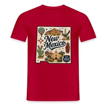 New Mexico Land of Enchantment Vintage-Aufkleber - Männer T-Shirt - Rot - Vorne - AI Model Male 178 dark (178cm)