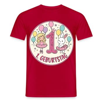 1. Geburtstag Ballerina  - Männer T-Shirt - Rot - Vorne - AI Model Male 178 dark (178cm)