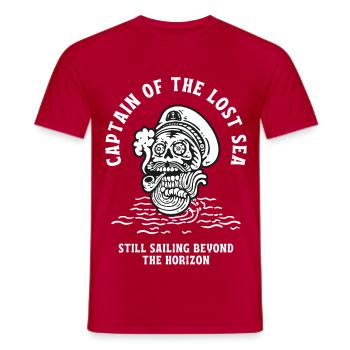 Captain Of The Lost Sea Pirat Skull Geschenk - Männer T-Shirt - Rot - Vorne - AI Model Male 178 dark (178cm)
