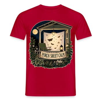 PORCH SHEET CALM - Männer T-Shirt - Rot - Vorne - AI Model Male 178 dark (178cm)